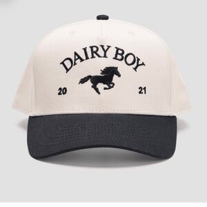 Dairy Boy Black and White Cap